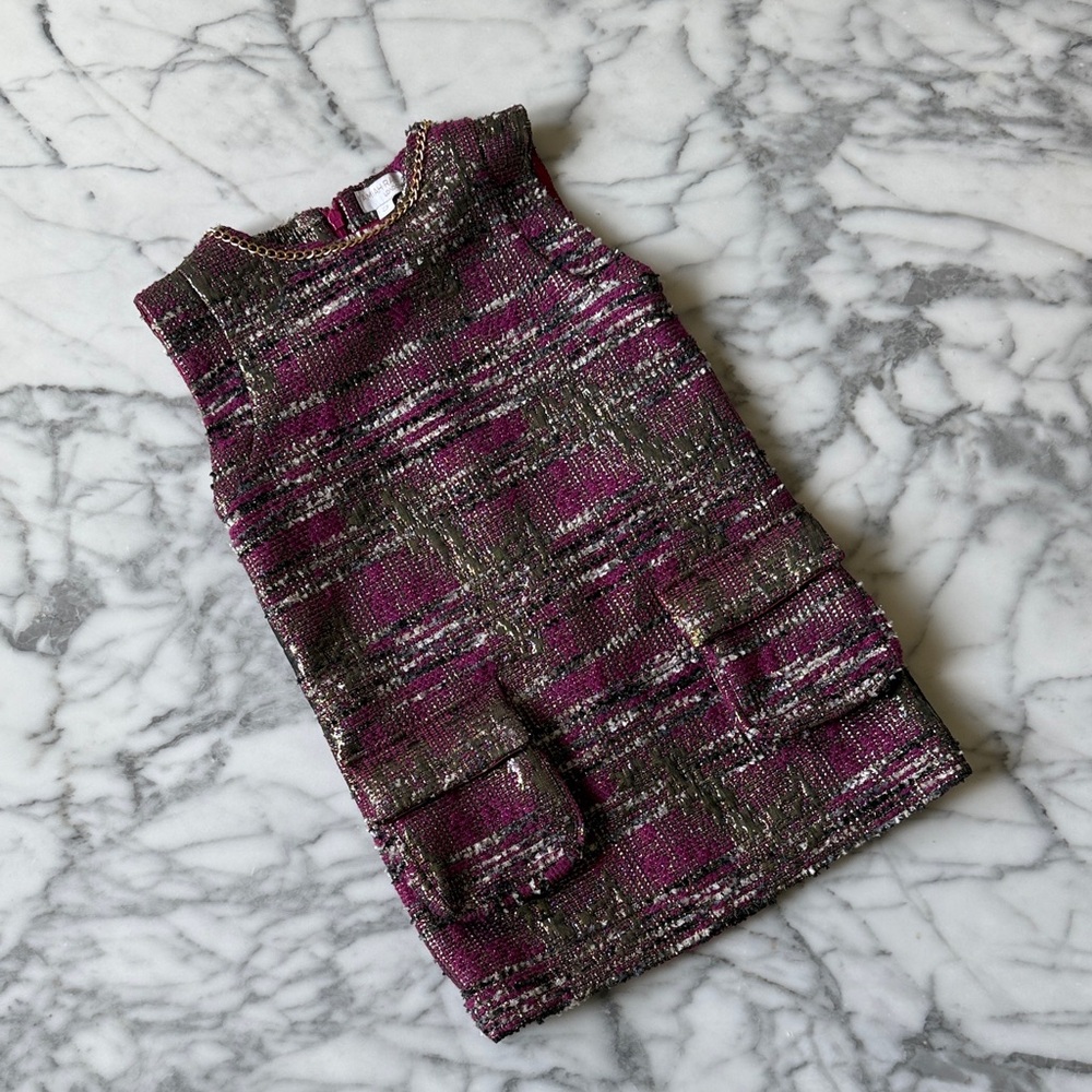 AMIAH RAE LONDON JACQUARD DRESS WITH CHAIN DETAIL SIZE 5